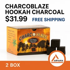 CharcoBlaze Hookah Charcoal Cubes | 36ct Box – 2 Pack Deal