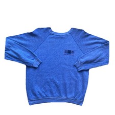 Vintage GM Electro Motive Sweatshirt General Motors Train 70s Blue Large Raglan