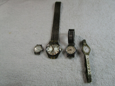 4 Watches CC Hughes 100ft WR Timex Embassy Pulsar 160-54-44
