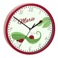 Kinder Wanduhr Kinderzimmer Kinderwanduhr Kinderuhr mit Namen Marienkäfer