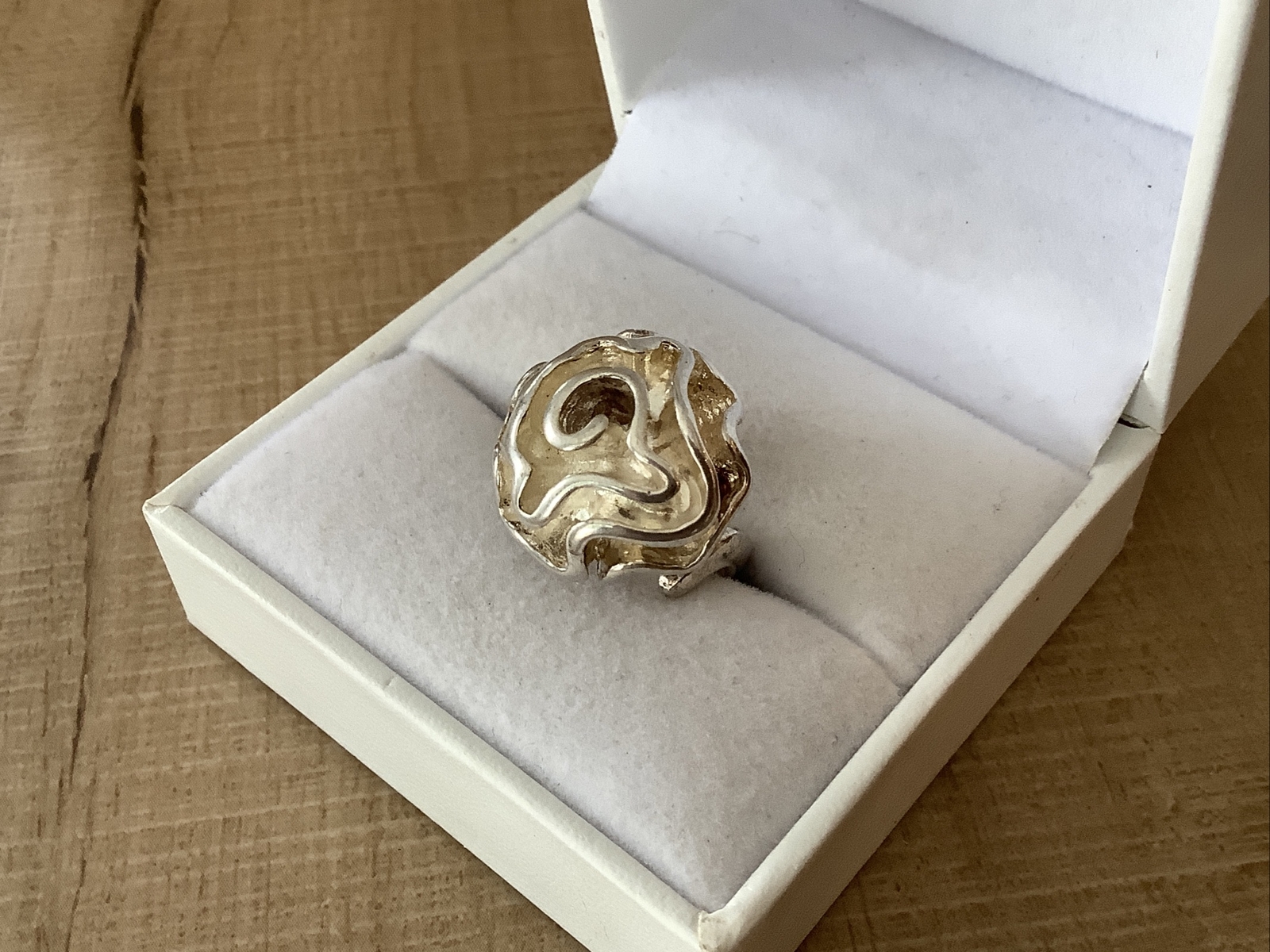 Solid Sterling Silver Adjustable Flower Bud Rose … - image 3