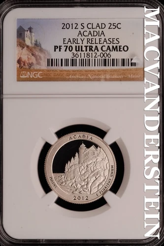 2012-S Clad Acadia NP Quarter - NGC PF 70 Ultra Cameo - Scarce  #SLG956