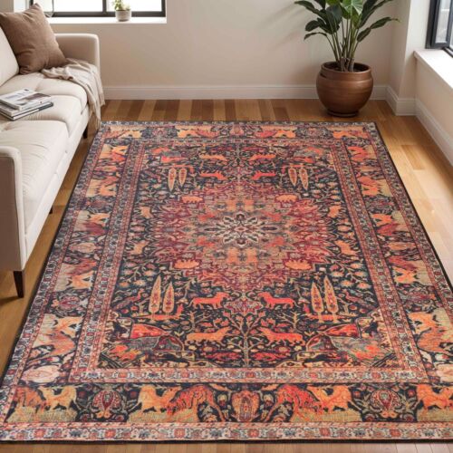 Copley Bohemian Oriental Medallion Wildlife Indoor Area Rugs Or Runner Rug - Picture 2 of 26