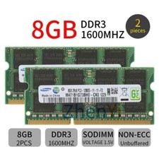 Samsung 16GB 2x8GB 4GB DDR3 1600MHz PC3-12800S SODIMM 204Pin Notebook Memory LOT