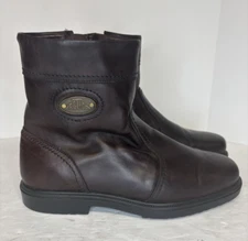 Arctica Boots Leather Brown Men’s Sz 9E Side Zip Sherpa Lined Made In Italy RARE