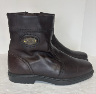 Arctica Boots Leather Brown Men s Sz 9E Side Zip Sherpa Lined Made In Italy RARE