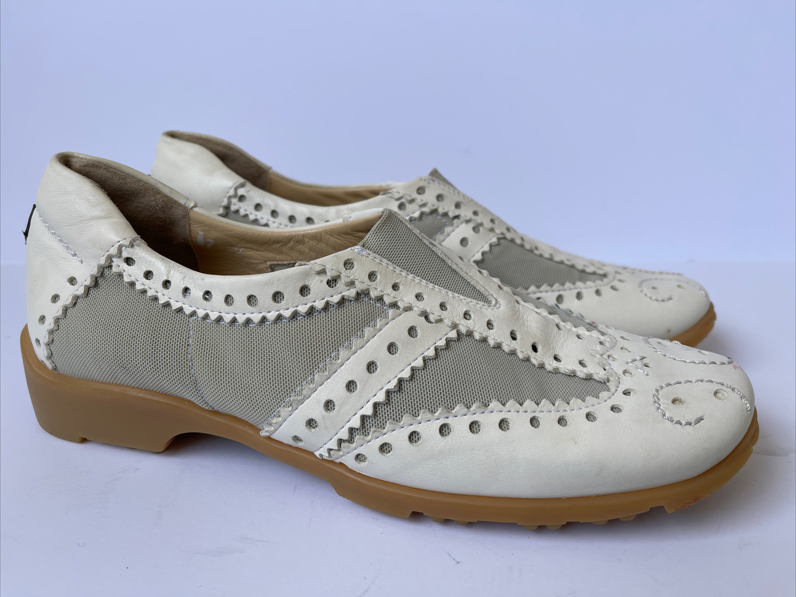 Sesto Meucci by Sherry Womens Leather and Mesh Golf Shoes in Beige size US  7M | eBay