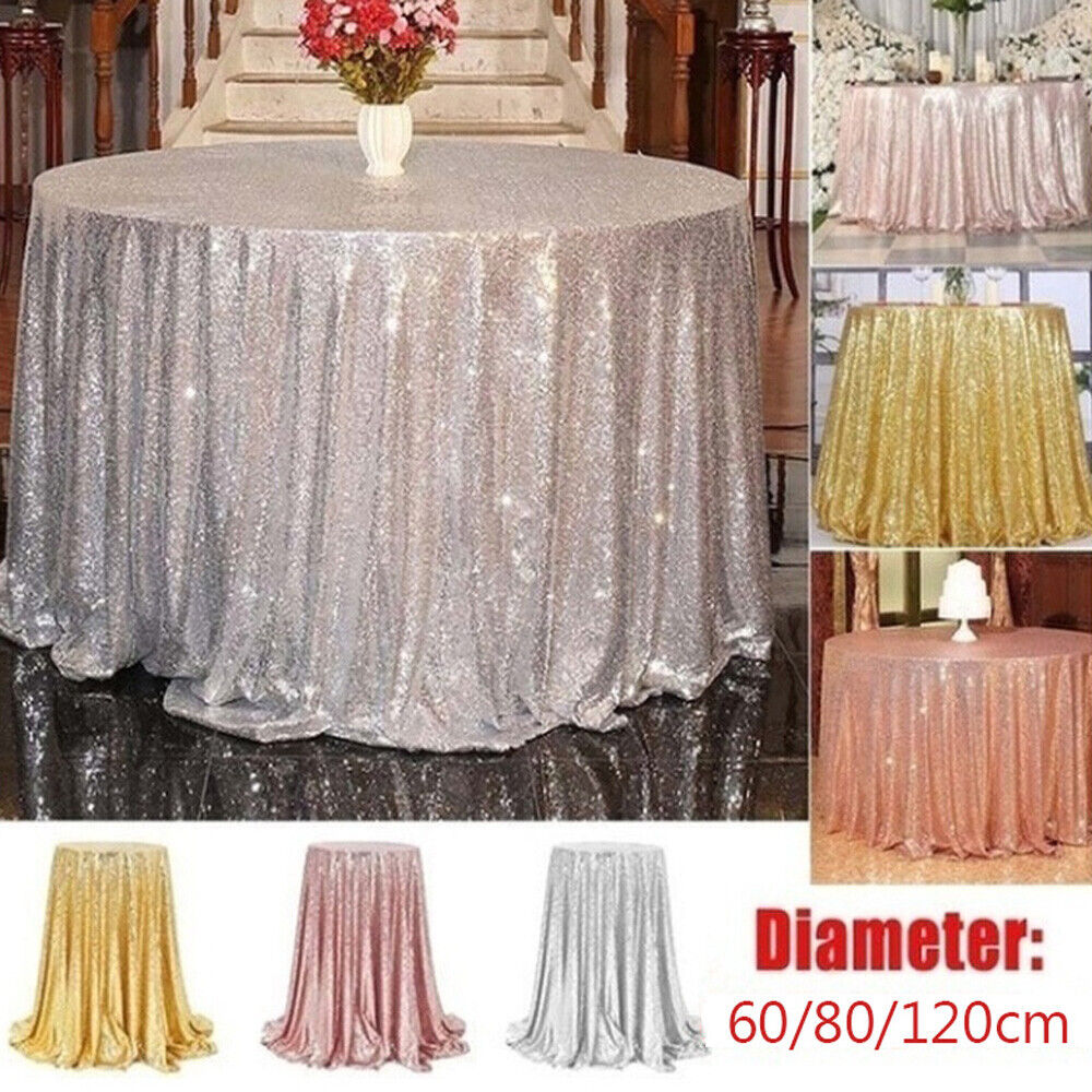 Glitter Sequin Tablecloth Round Table, Tablecloths For Round Tables Wedding