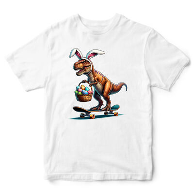 Lustiges Ostern Jungen T-Shirt Skateboarding Rex Shirt Junge Fun Celebrations Dinosa...