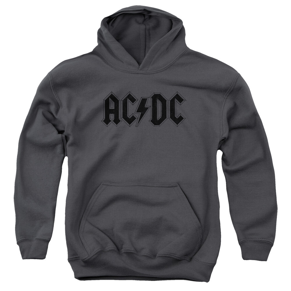 AC/DC Worn Logo Youth Pullover Hoodie Sweatshirt Charcoal | eBay