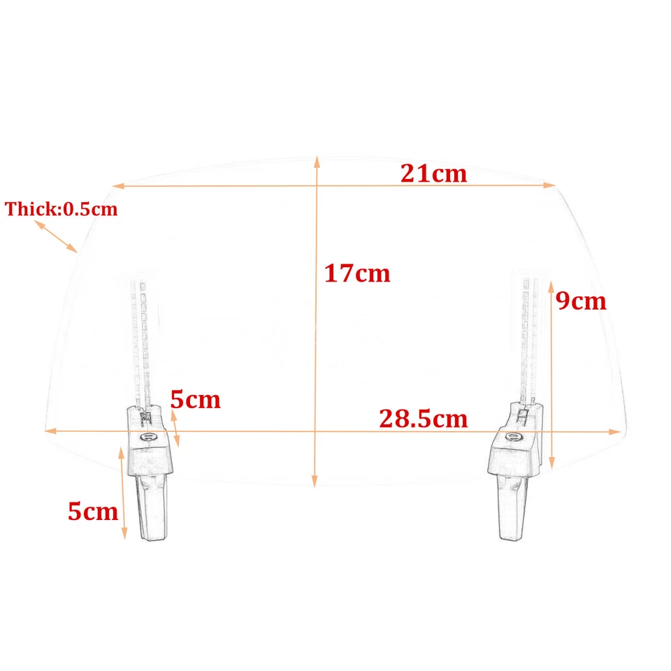 Motorcycle Universal Clip On Windshield Wind Screen Deflector Extension Spoiler - Изображение 4 из 4