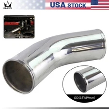 45 Degree 89mm 3.5" inch Aluminum Intercooler Intake Pipe Piping Tube Hose