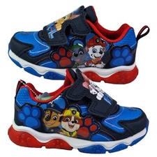 Paw Patrol Toddler Boys Light up Sneakers Size 8 Blue Slip on Lightweight Shoes