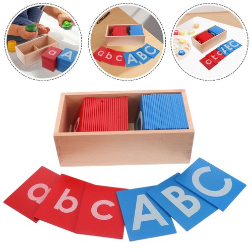 1 Set Kinder Montessori Alphabet Bord Mit Schleifpapier Buchstaben Holz Sprache - Bild 6 von 12
