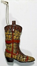 Cowboy western boot Christmas ornament pre-owned unmarked