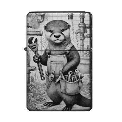 Otter Feuerzeug Hausmeister Handwerker Lasergravur + Gravurtext personalisierbar