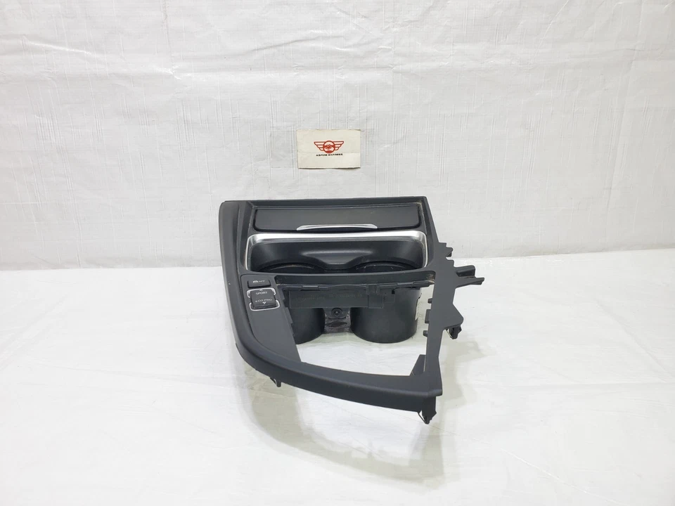 BMW 335i xDrive 2012-2018 consola central portavasos almacenamiento moldura OEM negro Foto 2 de 4