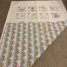 Vintage Hello Kitty, Baby Crib, Quilt, Comforter, Blanket, ABC s, Stitched