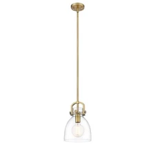 Innovations Newton Bell 1-Lt 8" Stem Pendant, BB/CG - 410-1SS-BB-G412-8CL