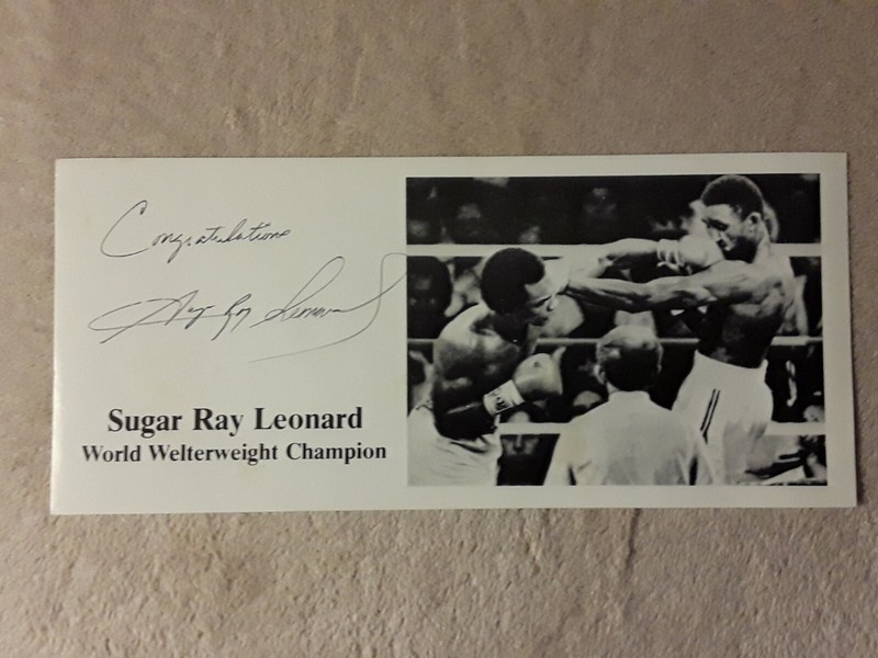SUGAR RAY LEONARD 11X14 VERY RARE SIGNED AUTOGRAPH PICTURE PHOTO CLEAN 