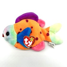 TY Beanie Baby "Lip the 8" Fish" Bright Multicolored Plush Retired 1999 NWTs