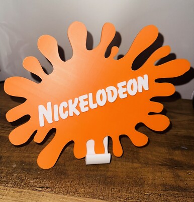 90s Nickelodeon Splat Orange 3D Large Wall Sign W/adhesive Shelf Art