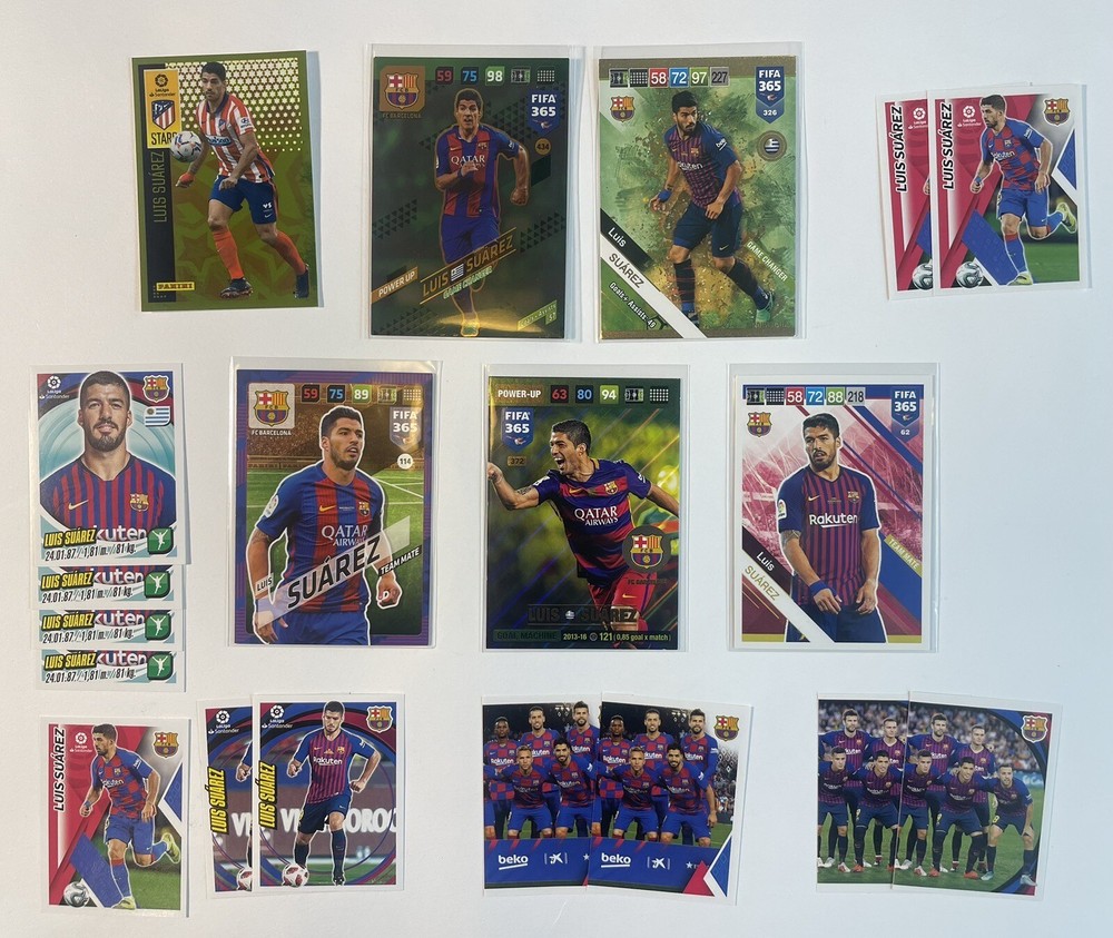 Luis Suarez Investor Lot (29) Panini Stickers & Fifa 365 Adrenalyn XL Rare