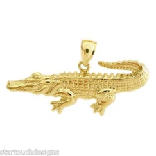 New 14k Gold Alligator Pendant