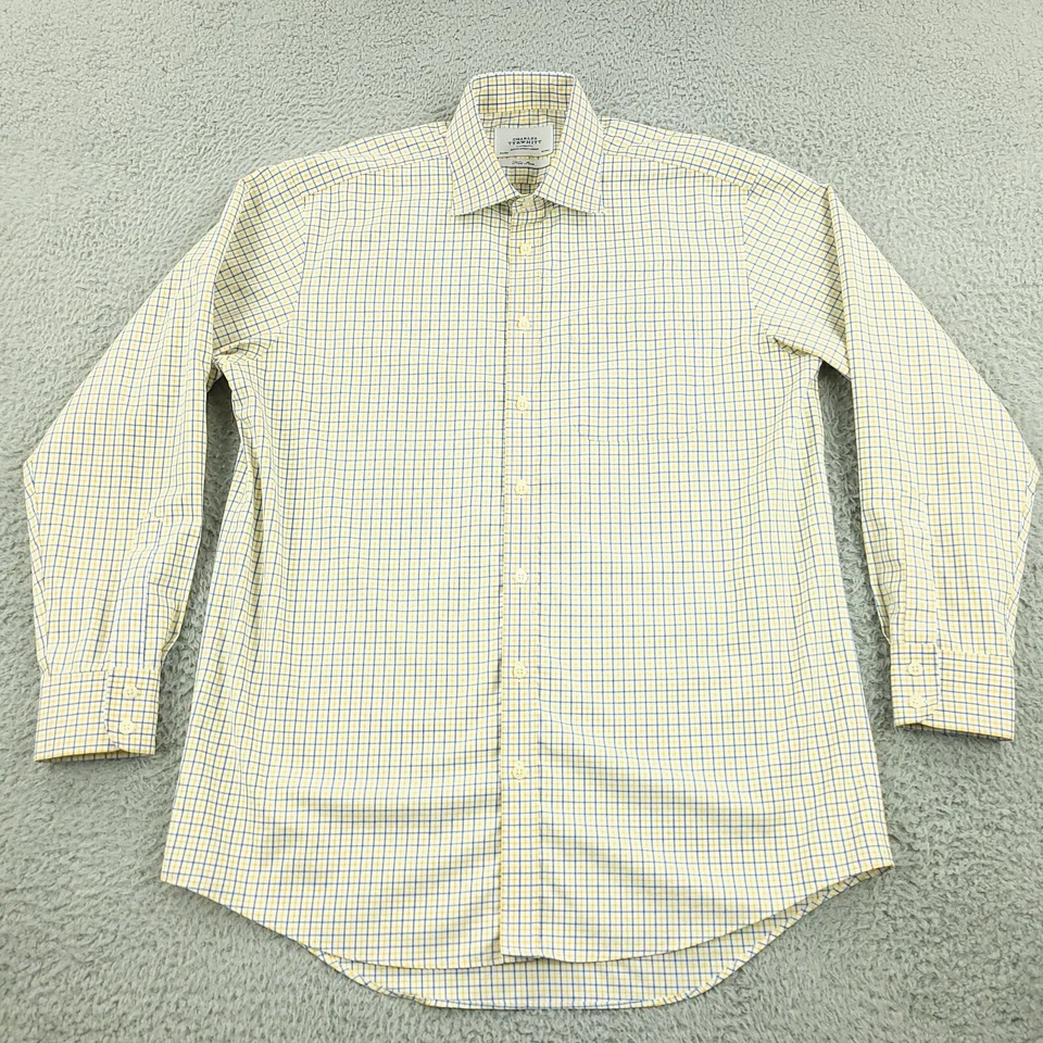 Charles Tyrwhitt Shirt Mens 16 1/2 Yellow Business Classic Office Travel - Image 3 of 4