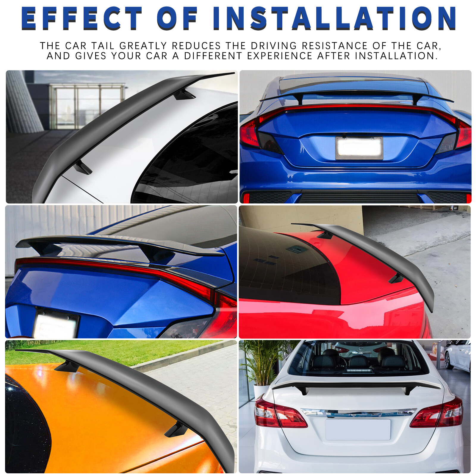 For AUDI R8 ABS GT Style Rear Trunk Spoiler Wing Lip with Bracket Glossy Black
