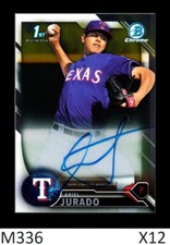 1-2016 BOWMAN CHROME PROSPECTS AUTO ARIEL JURADO RANGERS QTY