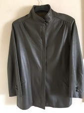 Vintage 90's Italian Soft Leather Jacket / Short Coat, Size M - Uk 12 - 14 Green