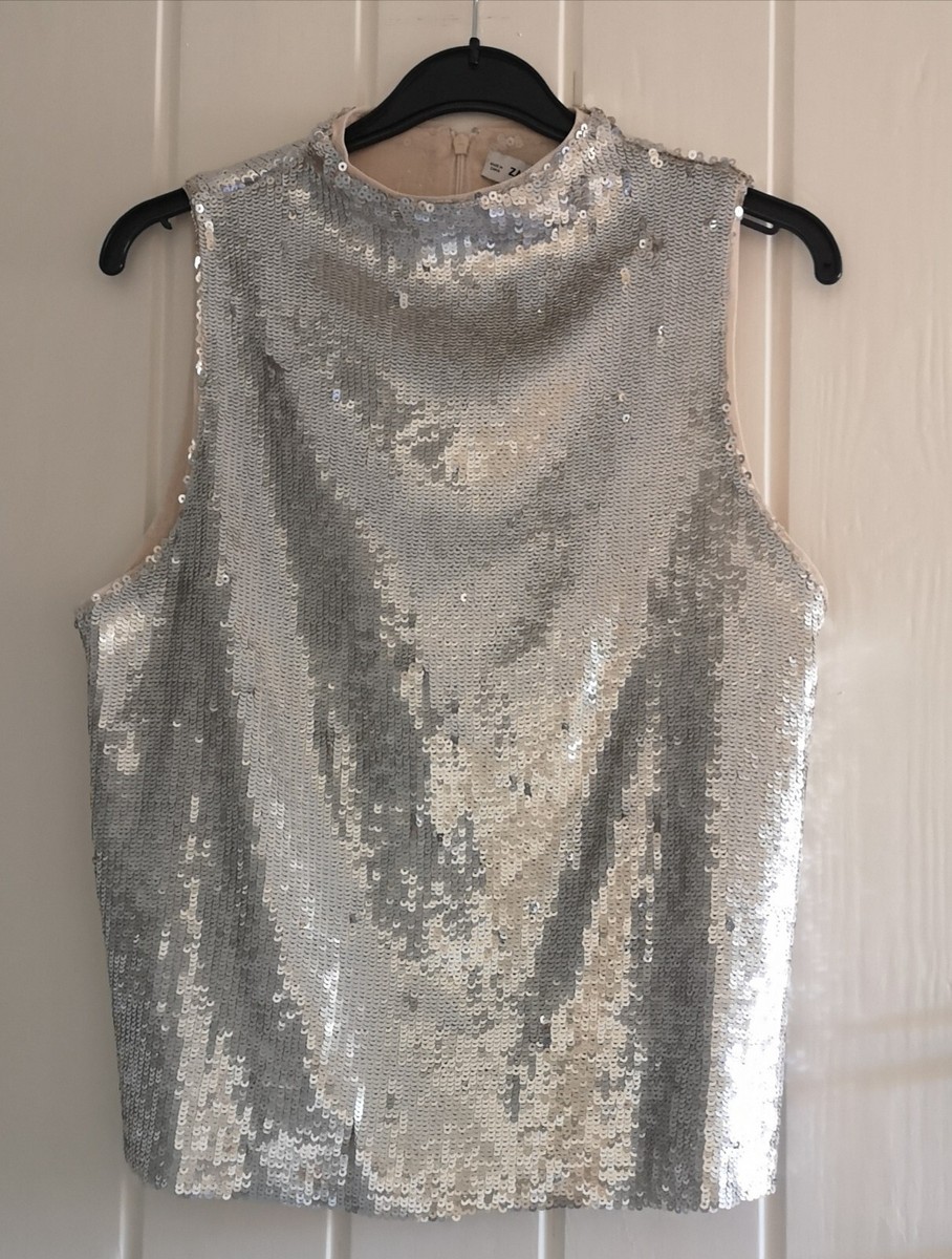 Silver Sequin Maglia Zara Paillettes Zara Sequin Size As Seen On UK