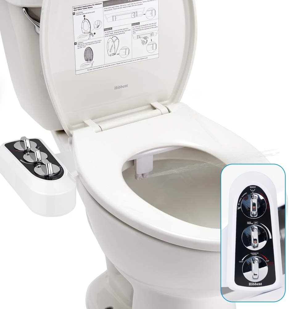 Toilet Seat Bidet with Self Cleaning Dual Nozzle Hot and Col
