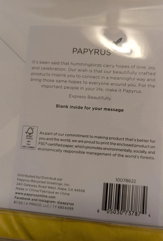 PAPYRUS Lot of 2 Thank You Greeting Cards -Floral, Embellished, Clean & Simple - Image 4 of 4