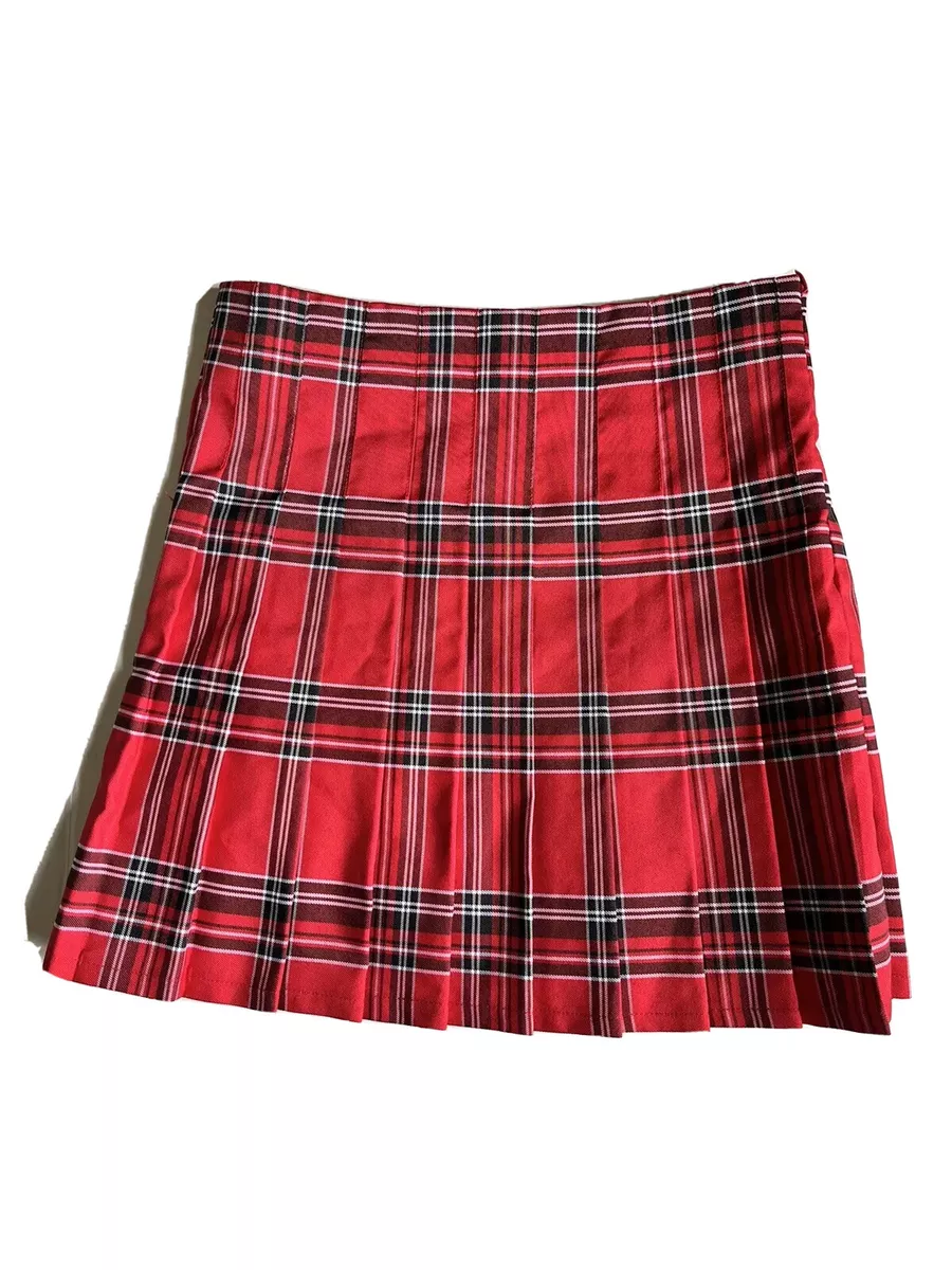 90s red plaid clearance skirt