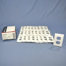 Cooper 2132W White 1-Gang Plastic Duplex Outlet Standard Wallplate Cover 25-pack