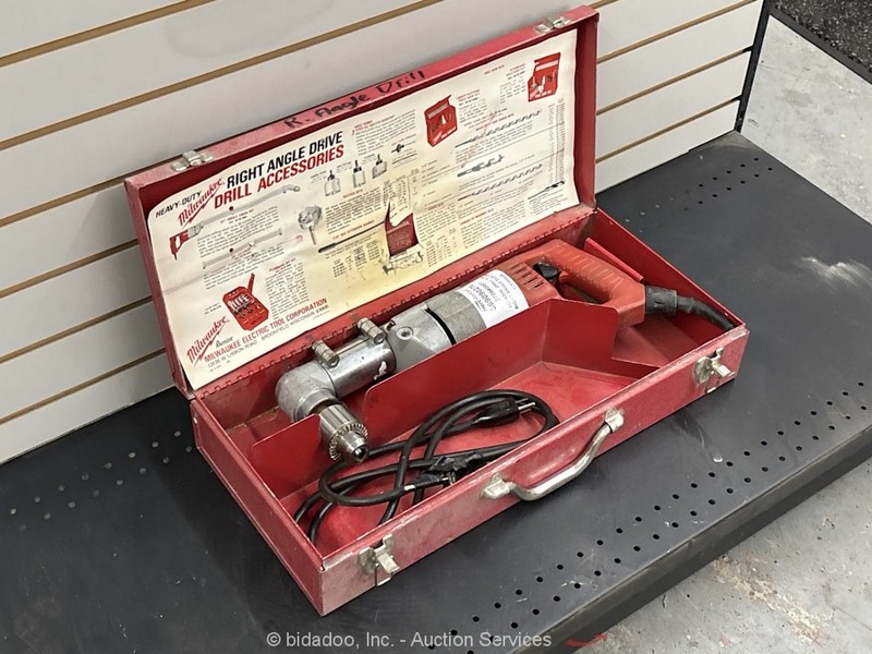 2021 Milwaukee 1107-1 1/2" Heavy Duty Right Angle Corded Electric Drill bidadoo