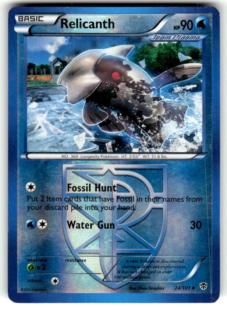 Plasma Blast #24/101 Relicanth (Team Plasma) Reverse Holo LP