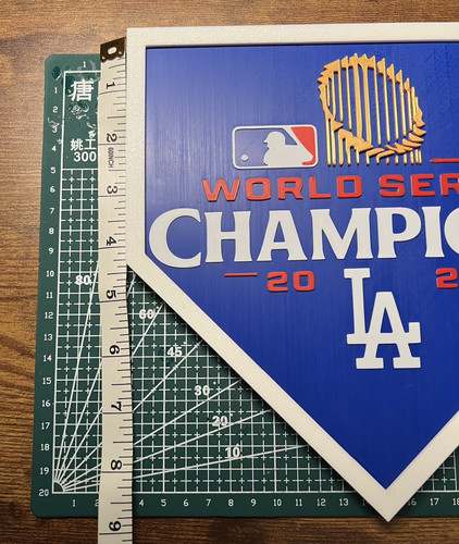 3D Printed LA Dodgers Championship Home Plate Plaque World Series PLA 2024 New - Picture 3 of 6