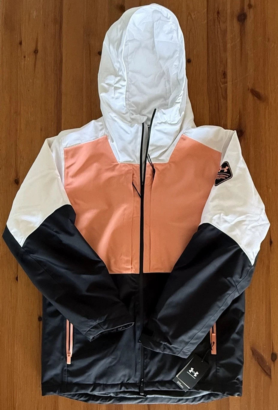Under Armour Expanse Vista Jacket Mens Large Coral White Waterproof Ski Snow