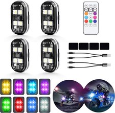 4pcs Wireless Led Strobe Light 7 Colors Rechargeable Flashing Lights With Remote