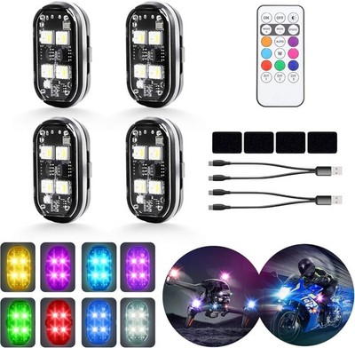 RGB LED Strobe Light, 8/12/16Pcs Wireless Remote Control For Car Bike Motorcycle