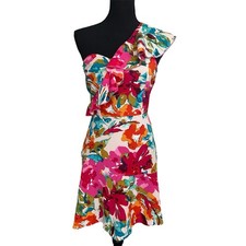 Vibrant summer floral print dress size 6 SHEIN