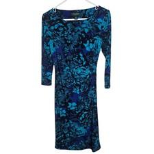 Lauren Ralph Lauren Womens Floral Sheath Dress Size 2 Career Corp Wedding Guest