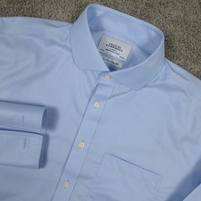 Charles Tyrwhitt Shirt Mens XL 17.5 35 Solid Twill French Cuff Dress Button Up