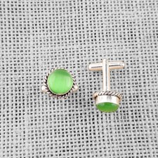 Sterling Silver Natural Green Cat Eye Brother Valentines Gifts