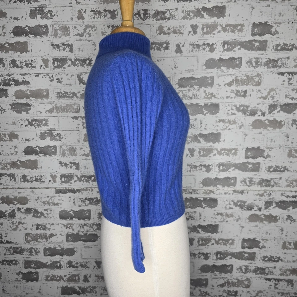 Suéter de Colección Lord & Taylor para Mujer M (Se Ajusta a S) Cuello Alto 100% Cachemira Dos Capas Foto 4 de 4