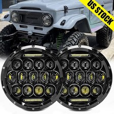 Latest 7 Inch Round Led Headlights Halo Drl For Jeep Wrangler Jk Tj Cj Lj Pair