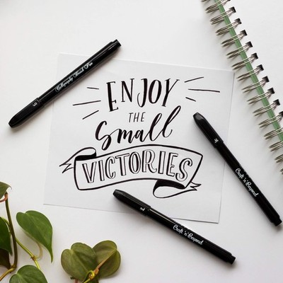 Calligraphy Brush Pens Pack of 3 Small, Medium and Large Markers for Hand Let...